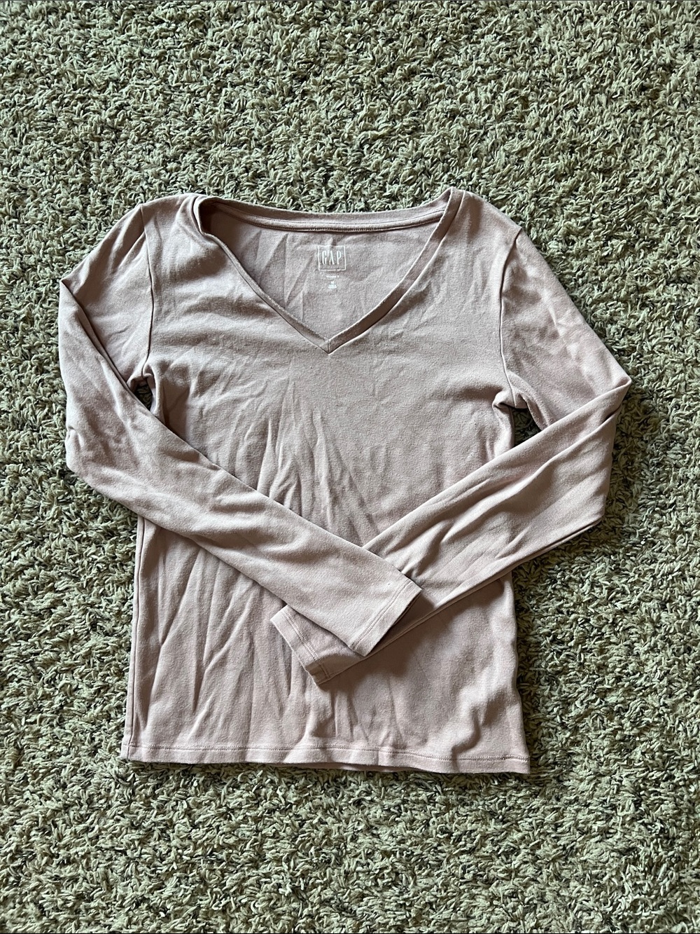 GAP Women's Long Sleeve V-Neck Tee - Light Blush